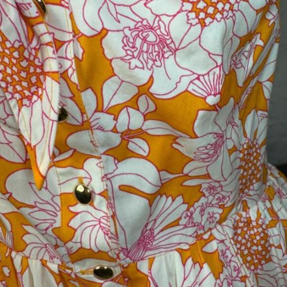 J Crew NWT Retail $98 Sz 10 Tie-front button-up peplum top floral cotton poplin - Picture 4 of 4